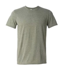 Gildan G640 Mens 3XL Short Sleeve Plain Softstyle T-Shirt Heather Military Green