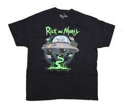 Rick & Morty Adult Swim Cartoon Network Black Short Sleeve T-Shirt Size 2XL