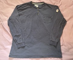Tyndale FR Henley Shirt Mens XL Blue Long Sleeve Flame Fire Resistant Workwear