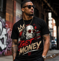 Pro Club Shakawear Get Money Streetwear Graphic Tee Shirt To Match Sneakers Hip