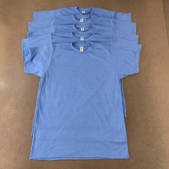 Lot of 5 Tultex 241 Unisex Size Medium Blue Short Sleeve Poly-rich Blend Tees
