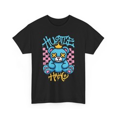 Graffiti Blue Teddy Bear Tee | Streetwear Hustle Graphic Shirt