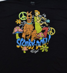 Scooby-Doo! Mens Big & Tall Scooby Shaggy Peace Mushrooms Flowers Shirt New 3XLT