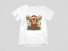 Cute Christmas Moose Shirt | Holiday Cartoon Reindeer Lights Sweater Tee Unisex