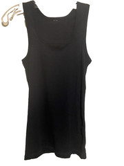 Men’s Navy Blue Ribbed knit Sleeveless stretchy Size Medium square neckline NWOT