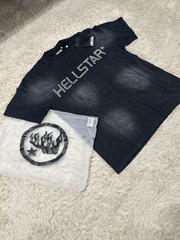 Hellstar Black Rhinestone Logo Graphic Crew Neck Cotton T-Shirt Tee Medium NWT