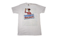 Where’s Waldo Mens 2-Sided White Tee Shirt New S, M, L, XL