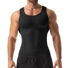 Mens Shirt Slimming Body Shaper Belly Chest Tummy Control Vest Compress Tank Top