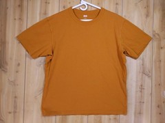 Uniqlo U Mens Large Burnt Orange Crewneck T-Shirt 100% Cotton Short Sleeve Basic