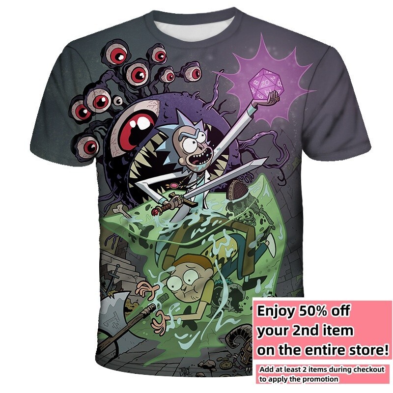 Funny Rick & Morty T-Shirt Double-Sided Unisex Adult Size Large Medium Small
