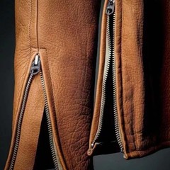 New men’s brown leather T-Shirt Real Soft slim fit Lambskin leather round neck