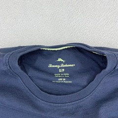 Tommy Bahama Mens Navy Blue Pima Cotton Pocket T-Shirt Marlin UPF 30 Small