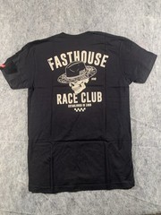 NWT Fasthouse HQ Race Club T-Shirt Black Skull Head Design BRAND NEW