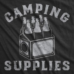 Mens Funny T Shirts Camping Supplies Sarcastic Drinking Graphic Novelty Tee for