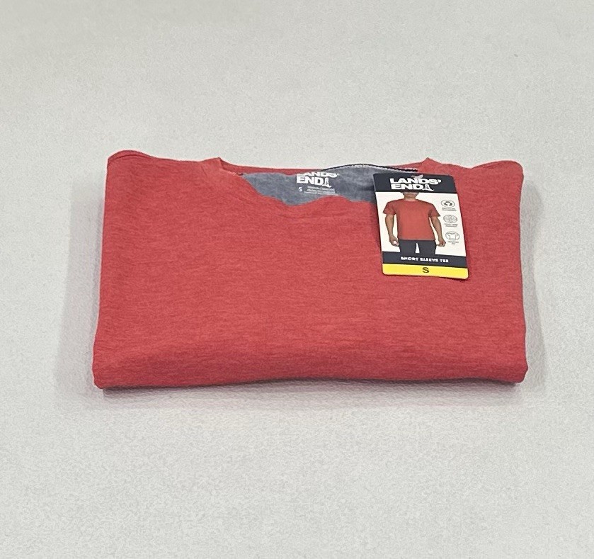 Lands’ End Men’s Classic Fit 4-Way Stretch Tee, Red, Size S