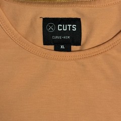 Cuts Clothing Mens XL Burnt Orange AO Curve-Hem Short Sleeve Stretch Tee PYCA