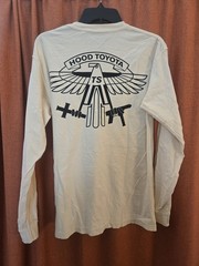 Travis Scott Men’s Off White Hood Toyota Graphic Logo Long Sleeve Tee M