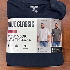 True Classic 4 Pack Crew Neck Size M – Black/White/Navy/Carbon