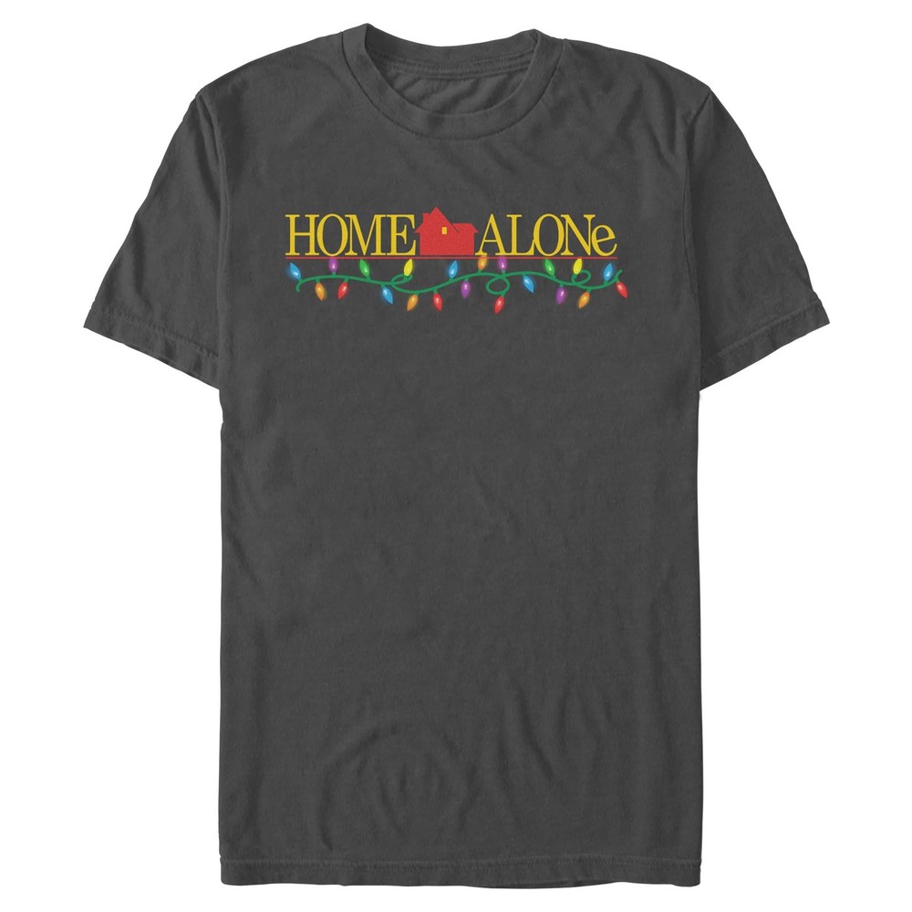 Men’s Home Alone Classic Logo Christmas Lights T-Shirt