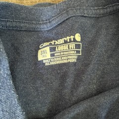 2- Carhartt T Shirts Men 3XL Loose Fit Blue & Rust Salmon Front Pockets Workwear