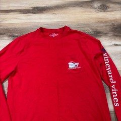 Vineyard Vines Long Sleeve Shirt Mens M Santa Christmas Cotton Classic Holiday