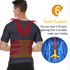 Men’s Slimming T-shirt Weight Loss Body Shaper Tank Tops Chest Compression Shirt