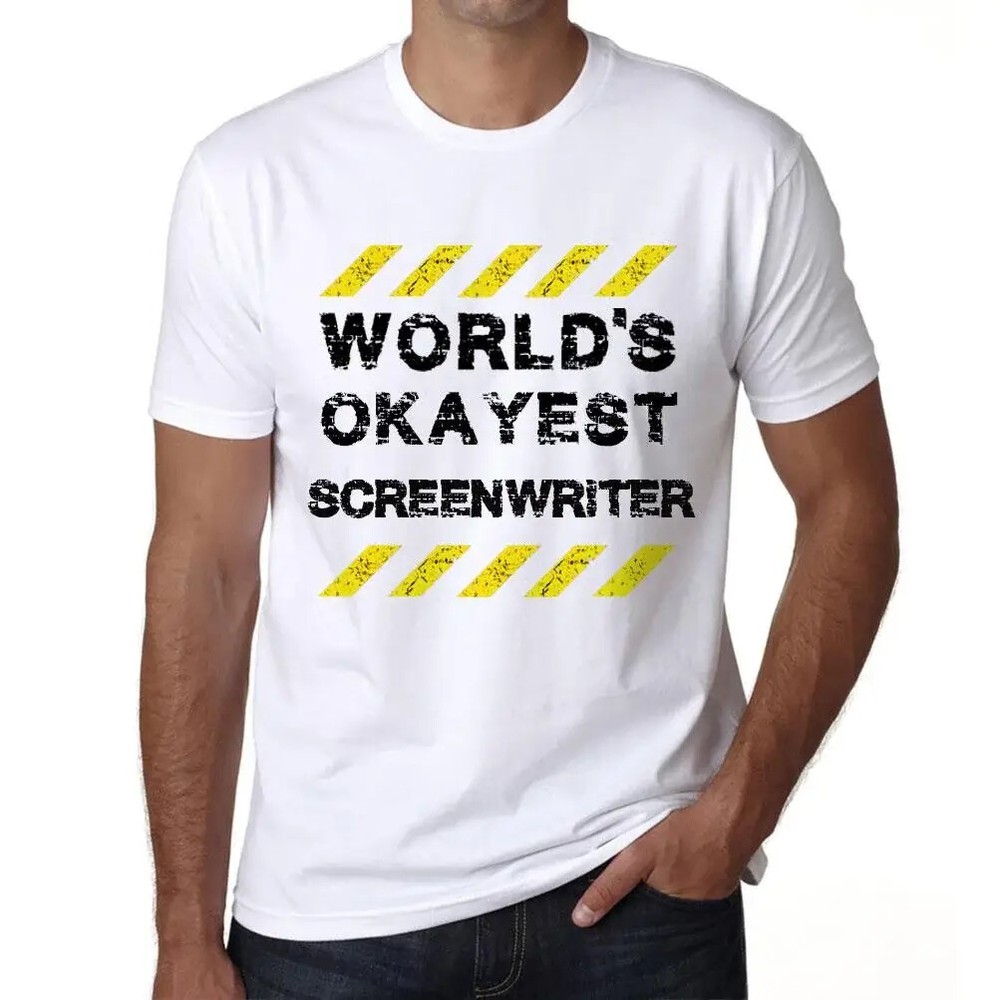 Men’s Graphic T-Shirt Worlds Okayest Screenwriter Eco-Friendly Limited Edition
