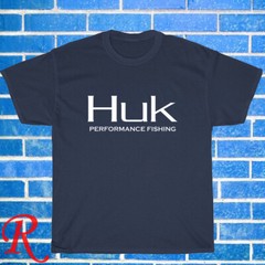 New HUK Fishing Logo Black/Grey/Navy/White Size S-5XL Unisex T-Shirt