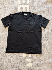 Off-White Men’s XL Black Graphic Logo Crew Neck Short Sleeve T-Shirt