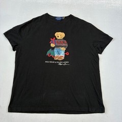 Polo Ralph Lauren T-Shirt Men Large Black Polo Bear Holiday Classic Fit Tee