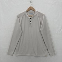 Fair Harbor Henley Shirt Mens Small Light Gray Long Sleeve UPF 50 Sun Protection
