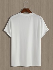 Men Retro Cassette Print T-Shirt – Casual Crew Neck, Slight Stretch, Summer Top▧