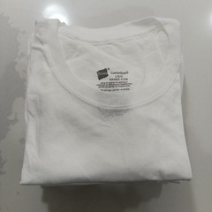 5PK Hanes Large White Crew Neck T-Shirts