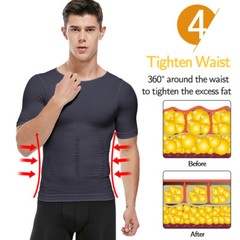 Men’s Slimming T-shirt Weight Loss Body Shaper Tank Tops Chest Compression Shirt