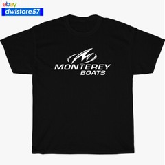 New Monterey Boats Yachts Company Logo Black/Navy/Grey Men’s T-Shirt S-5XL