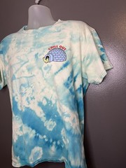 Chill Out Igloo Shirt Mens Medium Blue Tie Dye Graphic Tee Winter Funny Snow