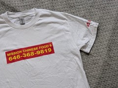 Mission Chinese Food Shirt Mens Small White 646-368-9819 Restaurant Mott St. NYC