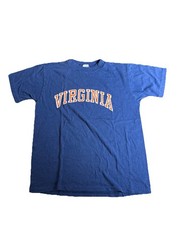 Vintage 70s 80s Virginia Collegiate T-Shirt Men’s L Navy USA Made Cotton