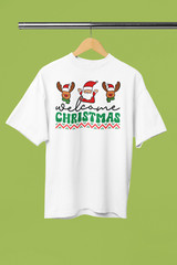 Santa and Deer Christmas T-Shirt – Classic Holiday Charm for the Season!