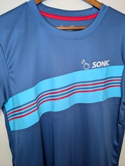 SONIC DRIVE-IN Short Sleeve Uniform Employee Shirt M Cherry Logo Blue