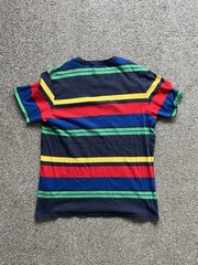 Levis Striped T Shirt Mens Large L Navy Blue Red Yellow Green Retro Graphic Tee