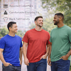 BILLIONHATS 12 Pack Mens Cotton Short Sleeve Lightweight T-Shirts(Assorted B, S)