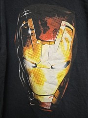 Iron Man Shirt Mens XL Black Movie Promo Mega Print Marvel Iron Man 3