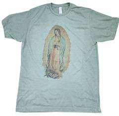 Virgin Marry virgen maria Men’s T-shirt Vintage color Green