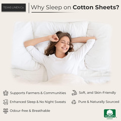 Texas Linen King Size Cotton Sheet Set with Extra Pillowcases – Ivory 6 Pieces