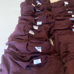 VTG Champion Maroon Plum HeavyWeight Cotton Lot Of T Shirt Large (12) & XL (12)