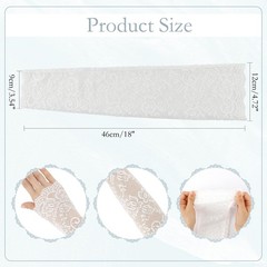 AEYURUID White Long Fingerless Lace Gloves,Lace Gloves Women Tea Party, Brida…