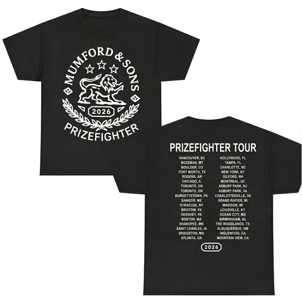 Mumford And Son Prizefighter Tour 2026 Lion Dates T-Shirt All Sizes S-5XL DH1582
