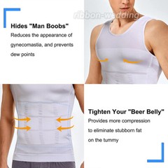 Men Slimming Body Shaper Belly Chest Moob Tummy Compression Vest Shirt Tank Top