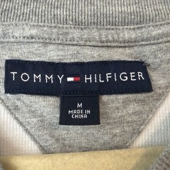 Vintage Y2K Tommy Hilfiger White Gray Shirt Cotton M Nautical Preppy Coastal Men
